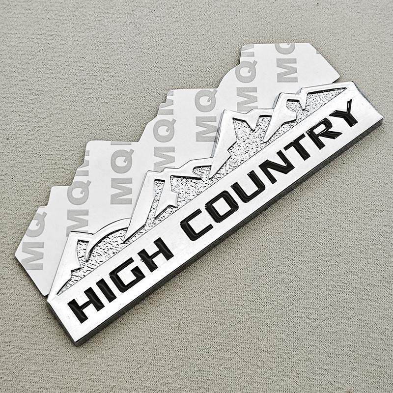HIGH COUNTRY 3D Zinc Alloy Car Sticker Badge Suitable For Chevrolet Jeep Dodge Ford Modified Snow Mountain Metal Car Logo