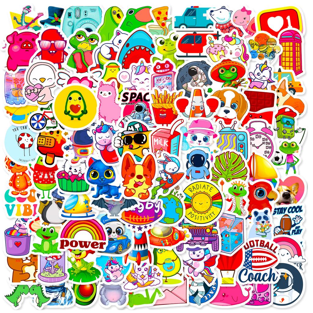 100 Small Size 4Cm List Small Fresh Ins Wind Mix And Match Graffiti Children'S Cards