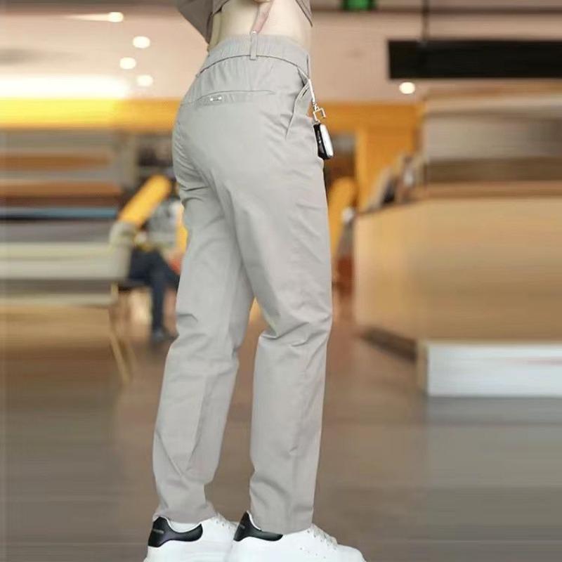 

Лето 2025 Женские дышащие брюки прямого кроя, облегающие, в стиле бизнес-кэжуал - Универсальные брюки для пары 36 светло-серый