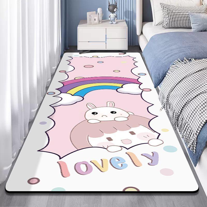 Cartoon Carpet Living Room Non Washable Wipable Carpet Bedroom Girl Bedside Carpet Mat Ins. Bedroom Sleeping Floor Mat
