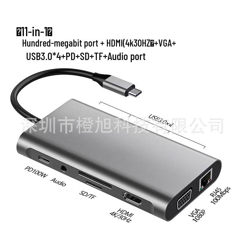 11-in-1 USB-C Expansion Dock for Laptops with USB 3.0 and Gigabit Connectivity