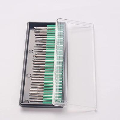 30PCS 1/8"(3mm) Shank Diamond Burr Bits Set Drill Bit Kit for Glass Gemstone Metal Grinding Dremel Craftsman Rotary Tools 2.35mm
