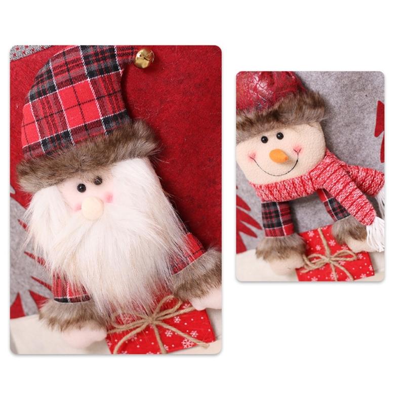 Christmas Themed Santa and Snowmans Chair Slipcovers Nonwoven Materials Quick Setups Holiday Decoration