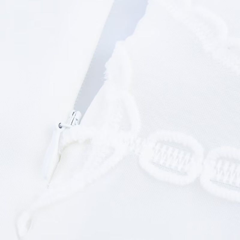 Kaslead New Women clothes Western Style Fashion French style Wind V-neck Puff sleeve Heavy Industry Waist Hugging Big Hemline Long dress