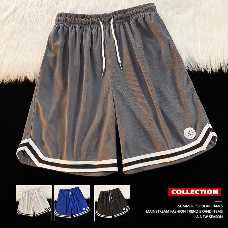 Men's Quick-Dry Ice Silk Basketball Shorts - Casual, Lightweight, Versatile Five-Point Pants