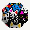 1pc Colorful Cats Art Automatic Open/Close Umbrella, Umbrella with cartoon Design, Portable Compact Umbrella for Men & Women, Good Holiday G