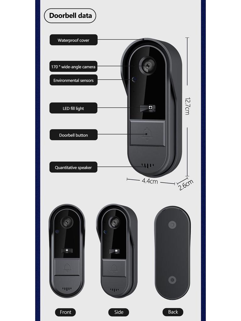 Smart Home Wireless Video Doorbell with Two-Way Intercom
