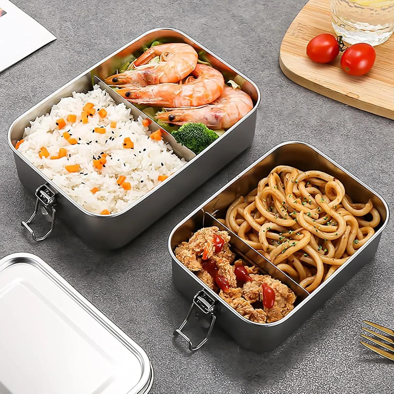 

Для Ланч-бокса из нержавеющей стали с защелкой, Ланч-бокс бенто, Герметичный портативный контейнер для хранения еды для ланч-бокса с фалафелем