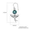 Natural Blue Turquoise Gemstone 925 Sterling Silver Handmade Fly Angle Drop Dangle Earrings For Women & Girls