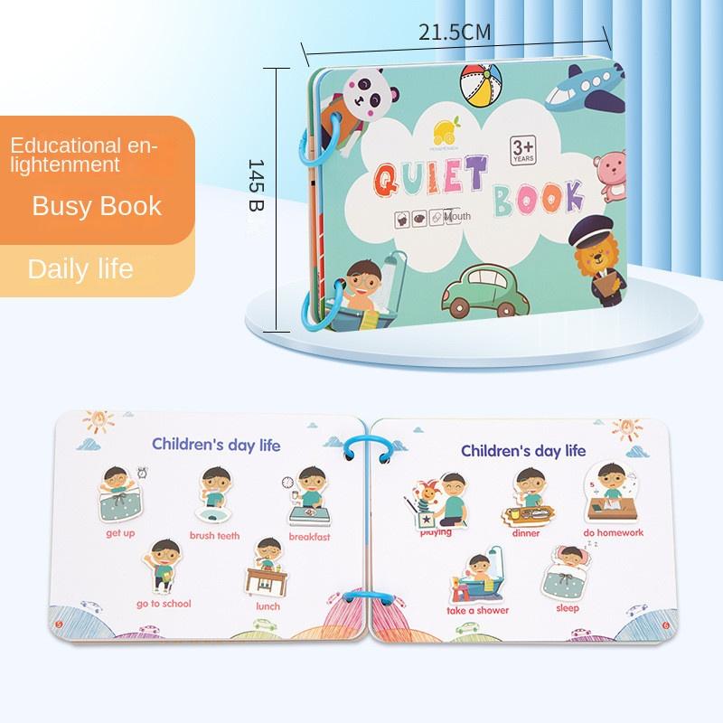 

Тихая книга Монтессори для малышей, развивающие игрушки для детей, занятные карточные книги, многократная вставка, соответствующая головоломка, обучающая игра на познание