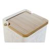 Salière - DKD Home Decor - 750 ml - Couvercle en bambou - Dimensions 14x12,5x12 cm - Set de 3