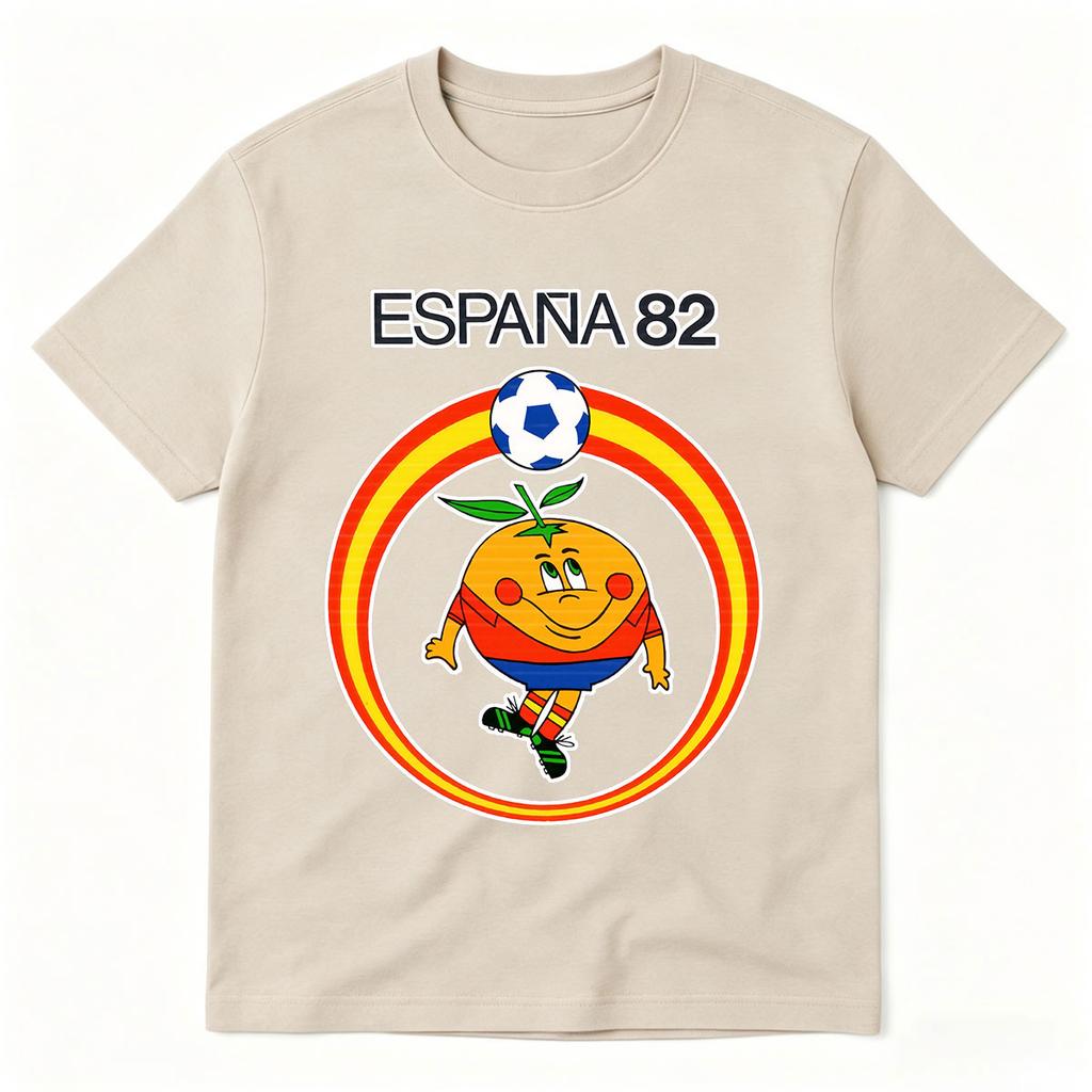 Naranjito Espana 82 Spain Mascot 1982 Football Tshirt Unisex Unisex Clothing Fashion Cotton Oversized Short Sleeve Oneck Tshirts