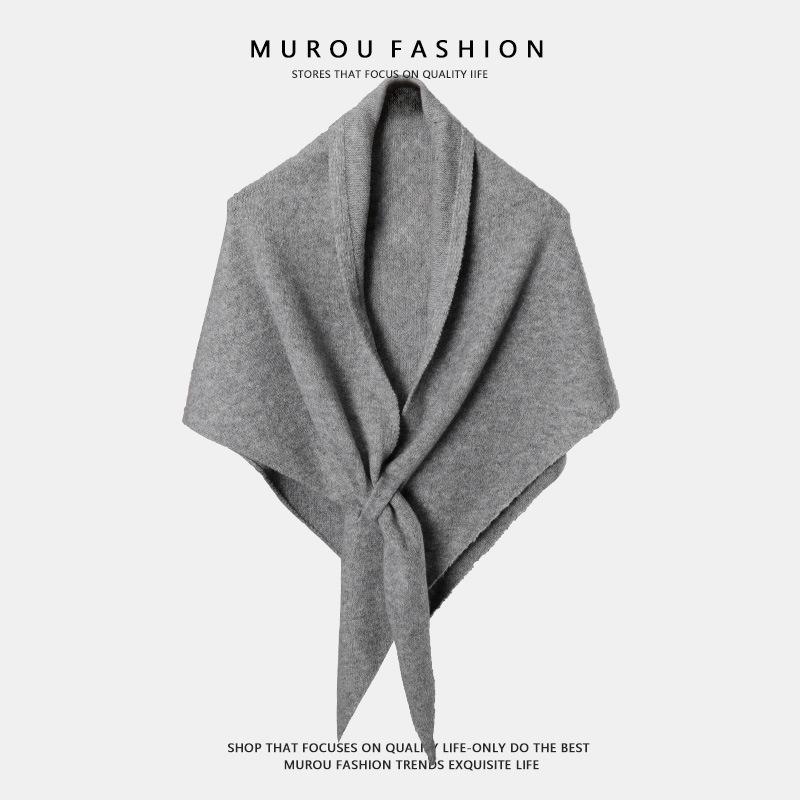 Extra großer roter Dreiecksschal aus Merinowolle - Gestrickte Stola für Damen, Wärme für Herbst/Winter