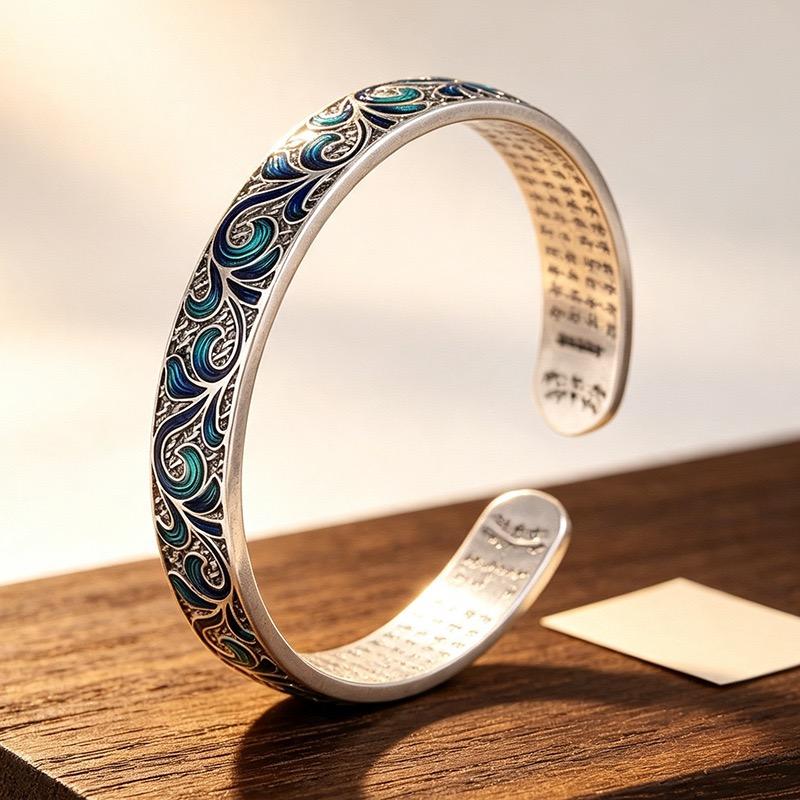 Xiaomi 100% Solid 925 Sterling Silver Metal Bracelet for Women Vintage Handmade Simple Cloud Pattern Bracelet Birthday Gift Party