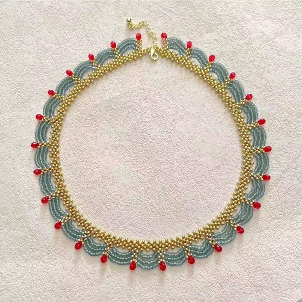 Hanfu Accessories Horse Face Skirt Necklace Ethnic Style Multi-layer Lace Necklace  Hanfu