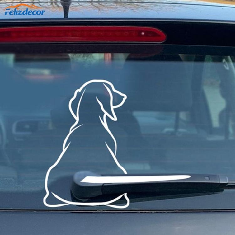 Smiling Puppy Car Window Sticker Removable Decal Personalizes Pet Car Accessories for Vehicles Glass Surfaces Gifts