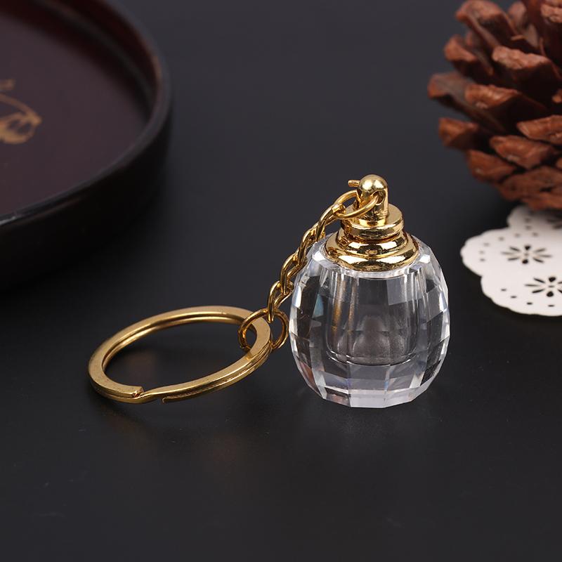 Elegante Mini Glazen Parfumflesje Sleutelhanger Draagbaar Navulbaar Glazen Flesje Met Dop Sleutelhanger Ideaal Cadeau Voor Vriendin, Verjaardag