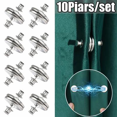 1/5/10Pairs Magnetic Curtain Buttons Clips Detachable Window Screen Close Magnet Buckle Nail Free Curtain Clip Home Room Accessories