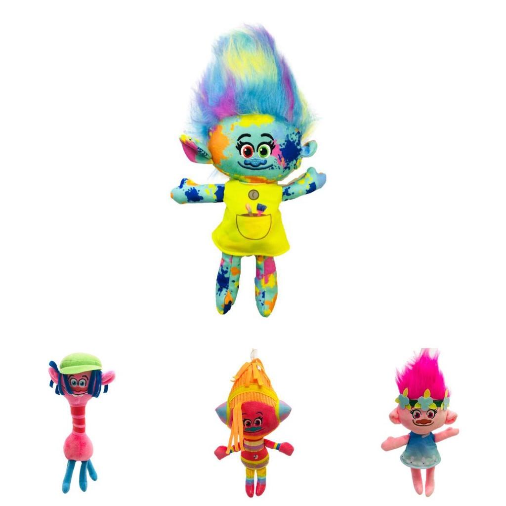 Dreamworks Movie Trolls World Tour Poppy Branch Barb Plush Doll Soft Toy Perfect For Kids