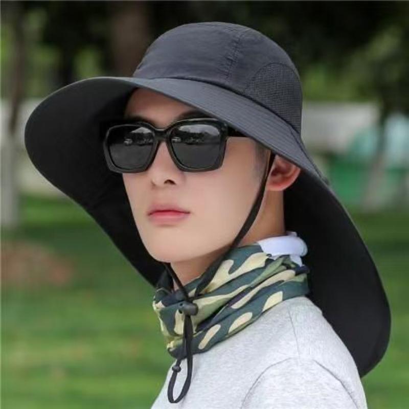 Wide Brim Sun Hat With Neck Flap For Men Women Adjustable Outdoor 11+UPF Protection Safari Cap Hiking Fishing Hat