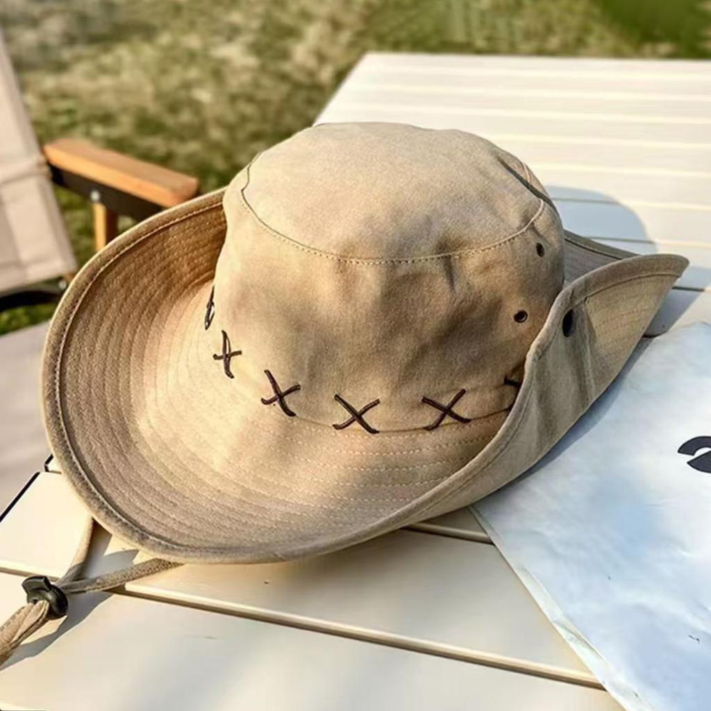 Fashion Solid Color Plain Color Fisherman Hat For Men Women Summer Western Cowboy Wide Brim Sunsahde Basin Cap Unisex Breathable Outdoor Hat