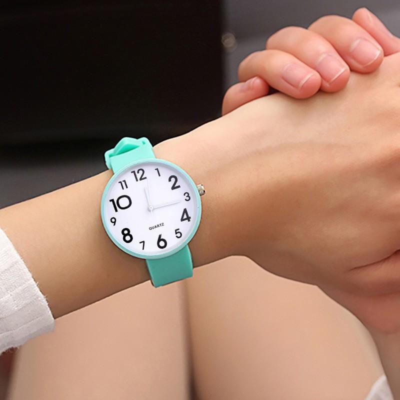 Students Soft Exam Cute Mori Girl Candy Color Couple Girlfriend Watch Trendy Simple Quartz Watch