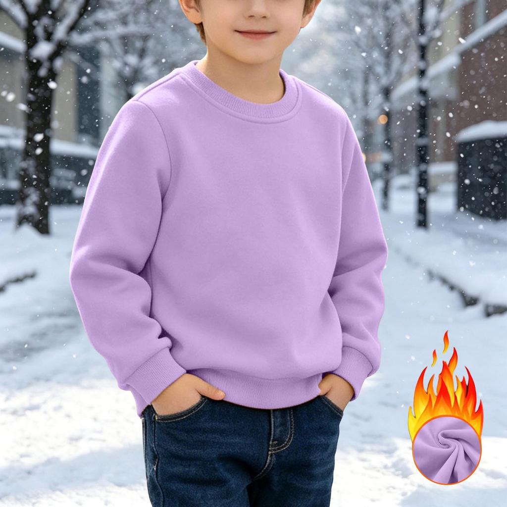 Kinder Langarm-T-Shirt in Farbe - Lässiges bequemes Unterhemd für Jungen und Mädchen