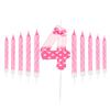 11pcs Pink Bow Number 0-9 Birthday Candles, Cat Cartoon Birthday Decorations for Girls, Wedding Anniversary Party Supplies