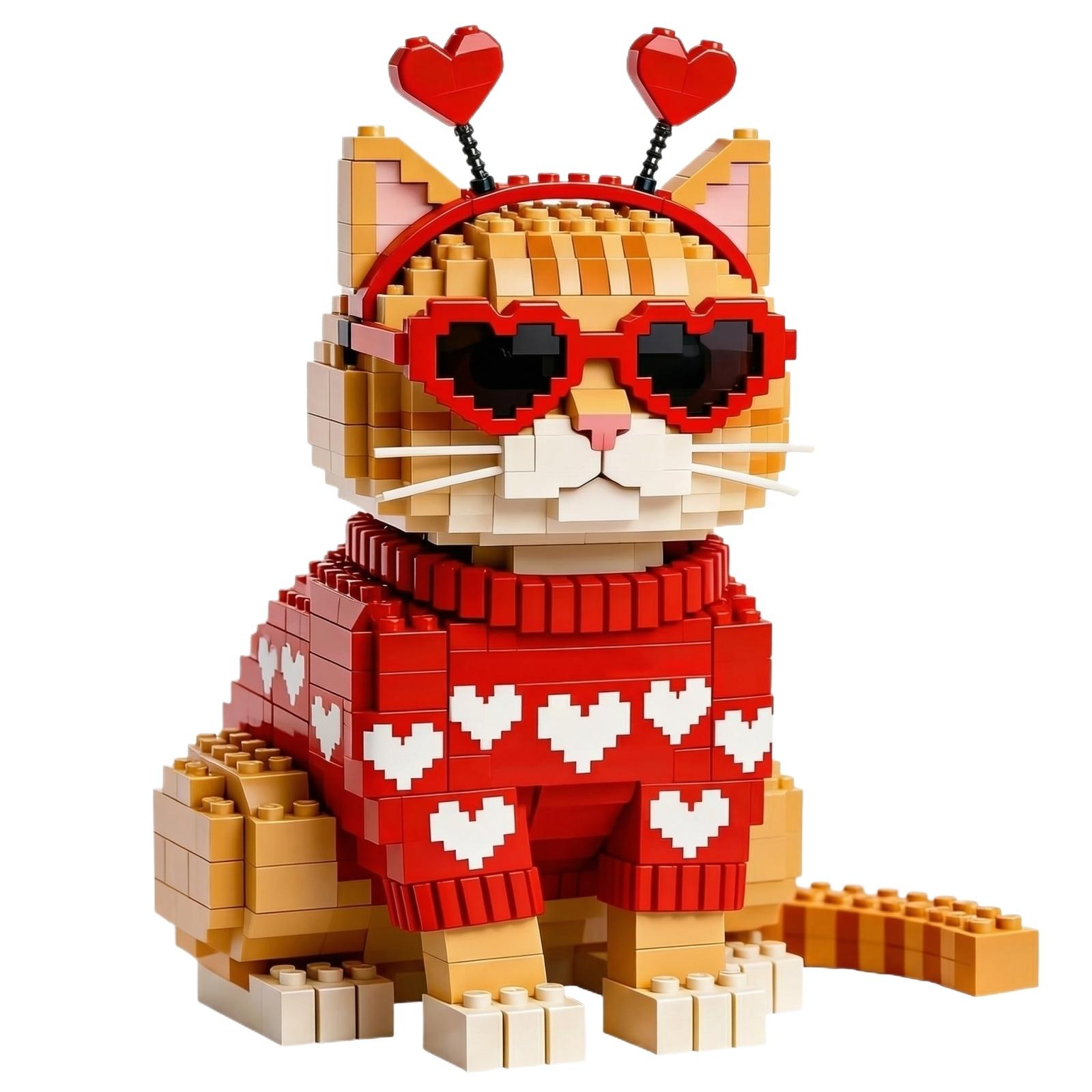 

Orange Building Block Set - Cute Buildable Dog Model One Size красный