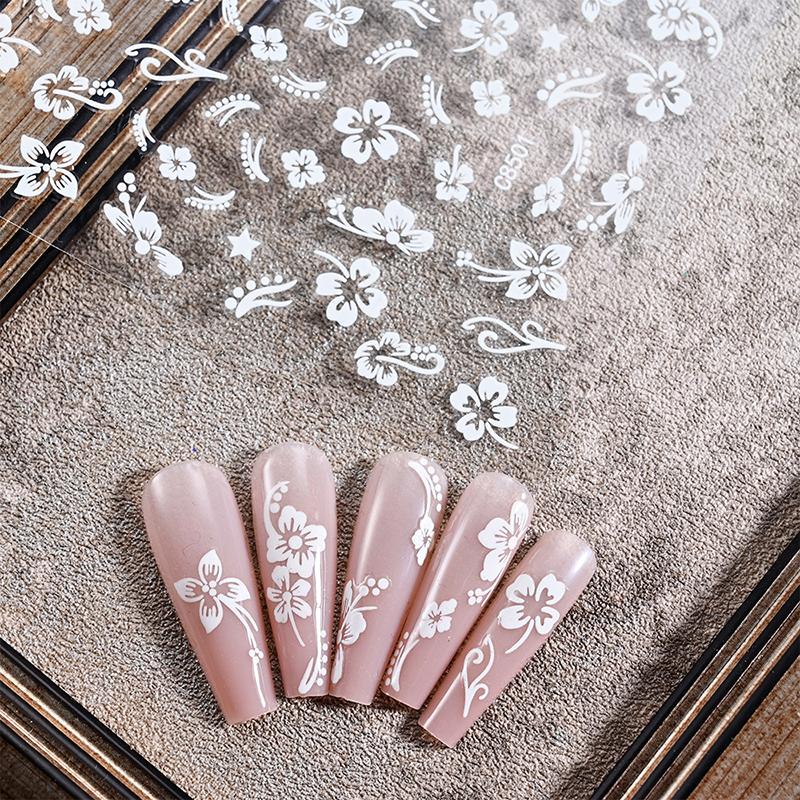 

Наклейка для ногтей «Цветок гибискуса» Североамериканский ветер, наклейка на ноготь «Цветок гибискуса», декоративная наклейка для ногтей, аксессуары белый