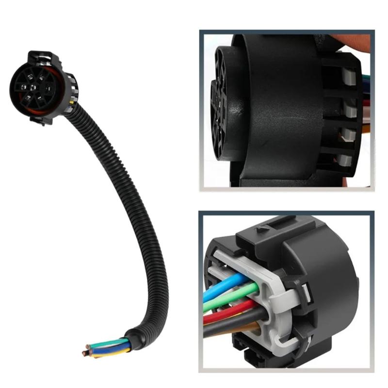 7 Way & 4 Flat Trailer Tow Hitch Wiring Plugs Receptacle Assembly with Mounting Bracket for USCAR Socket