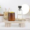 Natural Yellow Travertine Stone Tray With Feet Oval Decorative Dish Perfume Bottles Home Decor Hotel Display