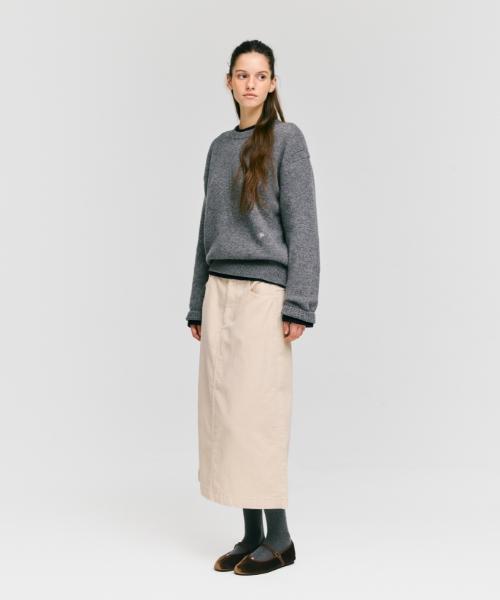 DEPOUND Wool Blend Round Pullover [Grey]