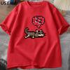 Stardew Valley Sleeping Cat Sploot Graphic T Shirts Men Casual Funny Short Sleeve T-shirt Unisex Cotton Tees Men's Clothing