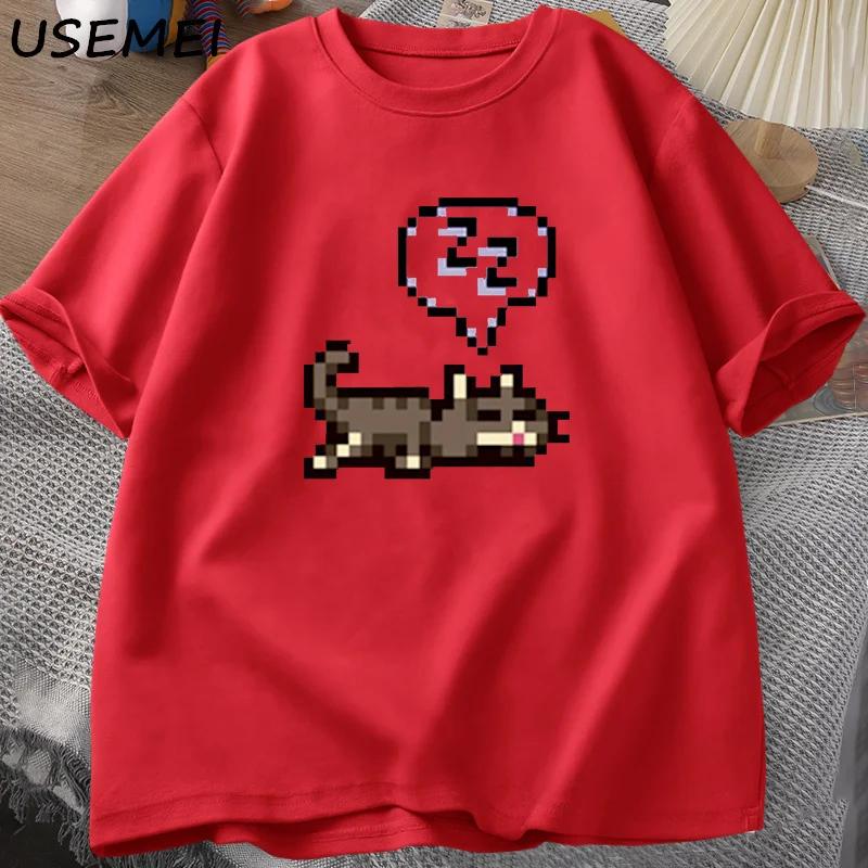 

Stardew Valley Sleeping Cat Sploot Graphic T Shirts Unisex Casual Funny Short Sleeve Tshirt Unisex Cotton Tees Unisexs Clothing XL