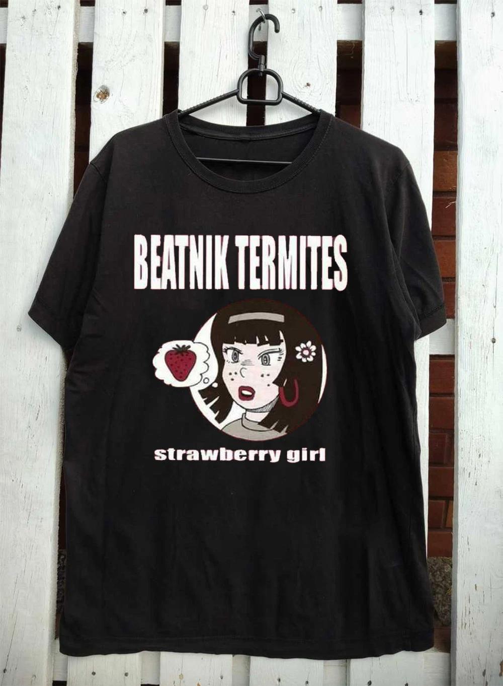 Beatnik Termites – Strawberry Girl Short Sleeve Black All Size T-Shirt AE30 M