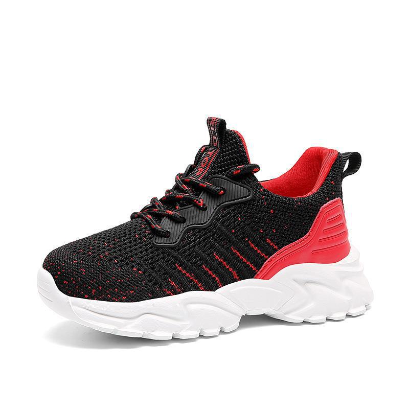 Autumn New Fly-woven Mesh Fashionable Low-top Classmates Soft-soled Lace-up Children's Casual Shoes Simple Sports Shoes