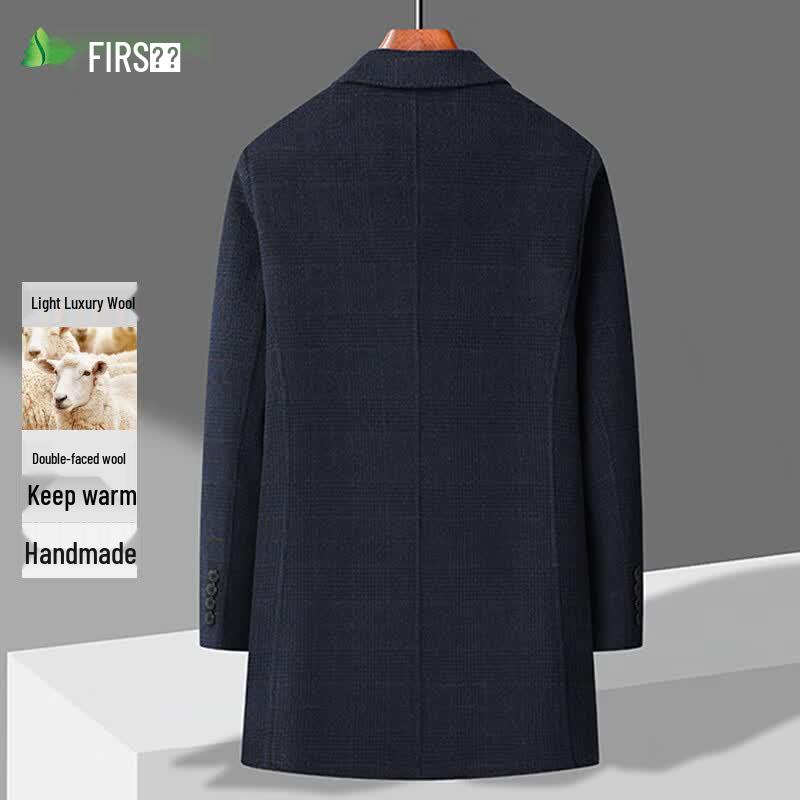 Shanshan Men's Double-Faced Wool Blend Mid-Length Coat
