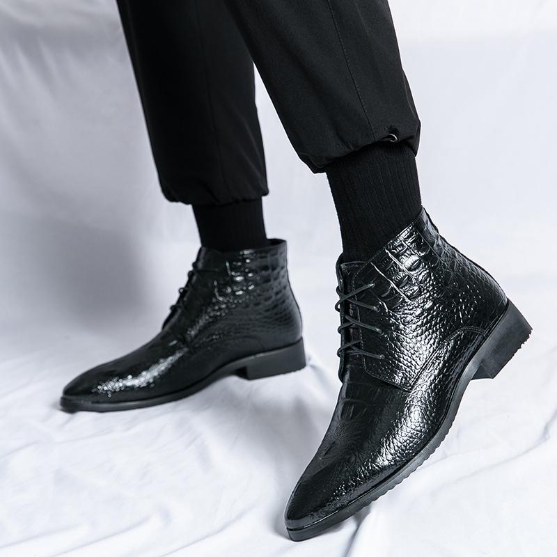 Μόδα Κλασικά Ρετρό Ανδρικά Επαγγελματικά Δερμάτινα Μποτάκια Μόδα Μποτάκια Τσέλσι Μποτάκια Αστραγάλου Κοντά Μποτάκια Φόρεμα Μοτίβο Κροκόδειλου Μεγάλα Μεγέθη 38-48