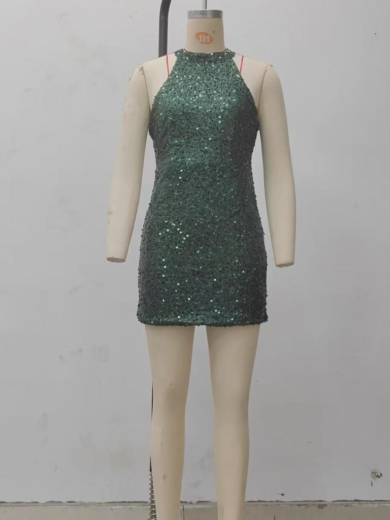 Europäisches & Amerikanisches 2025 Mode Neckholder Kristall Quaste Pailletten Abendkleid