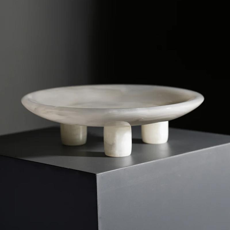 1pc Marble Tray Perfume Jewelry Fruit Storage Tray Entrance Key Storage Rack Dressing Table Storage Tray Home Accessories