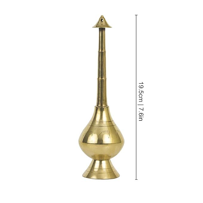 Brass Paneer Sombu Sprinkler Bottle for Holy Water – Traditional Sprout-Top Water Pot for Pooja, Gangajal, Rose Water,