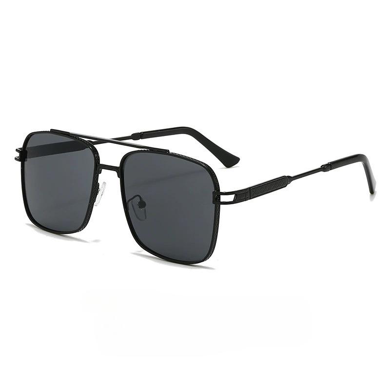 Non-polarized Fashion Square Metal Frame Double Beams Men Women Sunglasses Driving Cycling Fishing Men Sun Eyeglasses