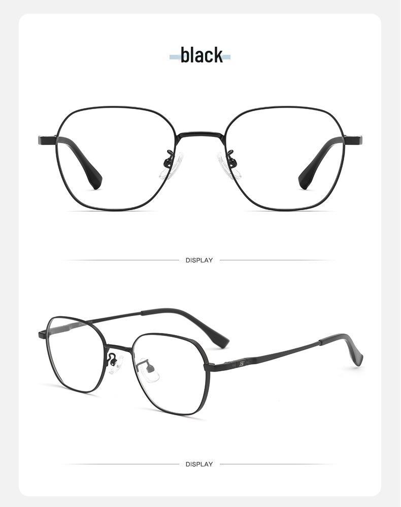 Bestfen BW9905B Retro Polygonal Titanium Wide Rim High-Power Myopia Eyeglass Frame