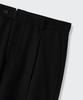 Musinsa Standard Wool Blend Traditional One-Pleat Tapered Slacks [Black]