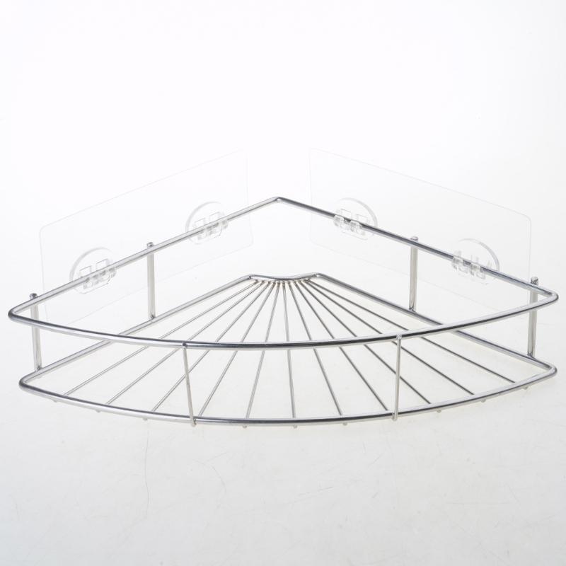 Multifunctional Stainless Steel Bathroom Shelf Adjustable Shampoo Rack Suction Cup Mount For Kitchen Shower Organization