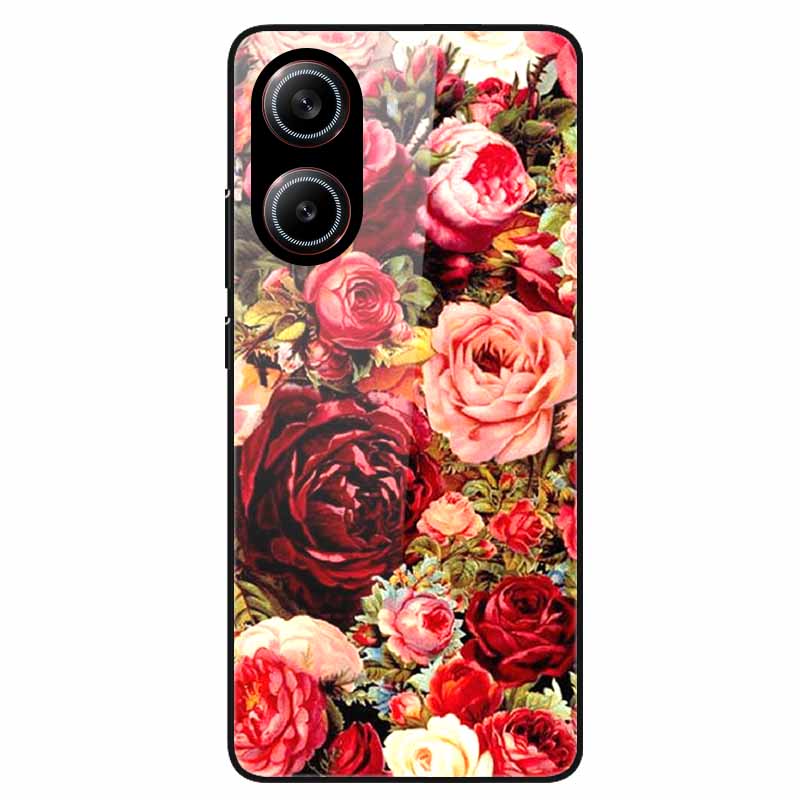 For Poco X7 Pro 5G Case Flower Hard Back Cover Tempered Glass Cases for Xiaomi Poco X 7 Pro X7Pro Hard Shells PocoX7Pro 2025 New