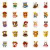 New 50 Plush Teddy Bear Cartoon Stickers Cute No Repeat Mobile Notebook Decorative Waterproof Stickers