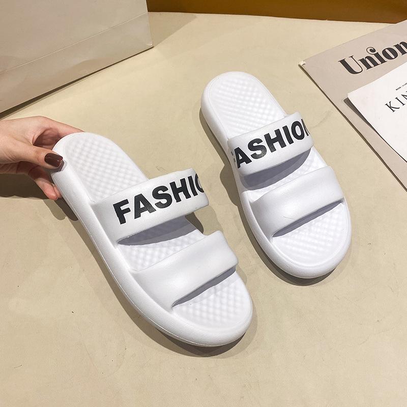 

New slippers women s summer Internet celebrities ins tide thick bottom heightening fashion versatile non-slip outer wear cool slippers 35 белый