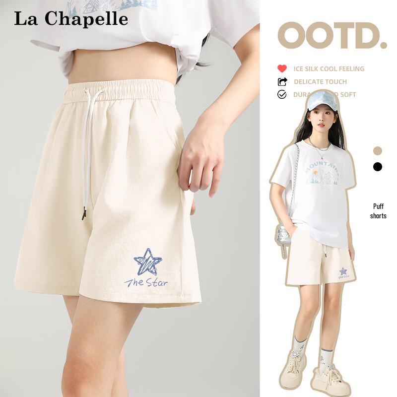 La Chapelle Women s 2026 Summer Korean Style Thin Drawstring Shorts S